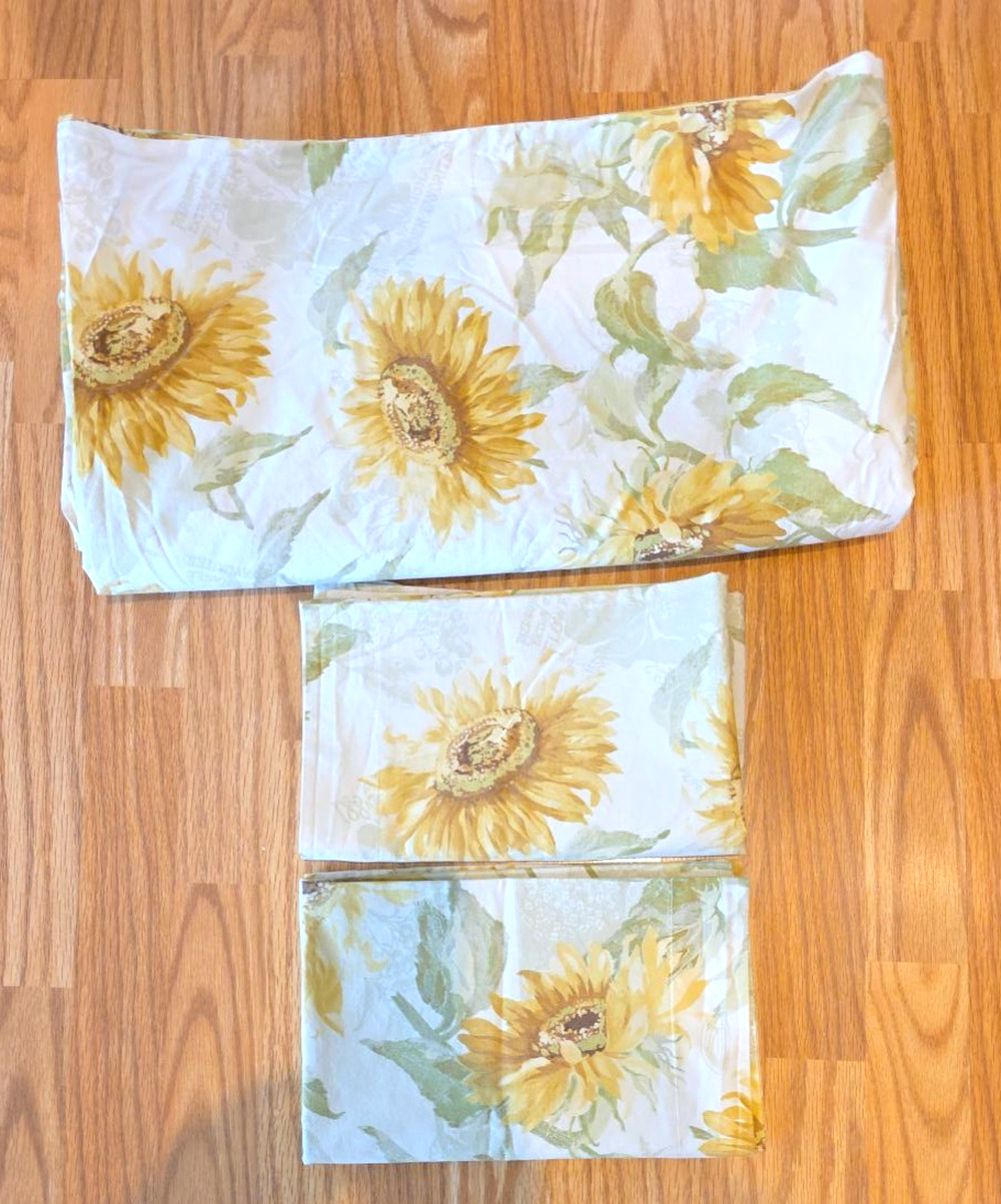 Pottery Barn Sunflower Floral Duvet Full Queen 2 Shams Cottagecore Yellow 3pc